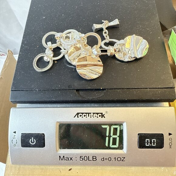 RLM Robert Lee Morris Bracelet Charm Round Modernist Bronze Sculptural QVC 78g - Picture 14 of 14